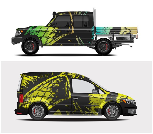 Envoltura de auto de estilo moderno Diseño de librea para envoltorio de calcomanía de auto deportivo