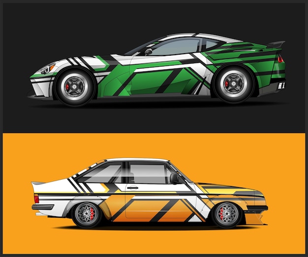 Envoltura de auto de estilo moderno Diseño de librea para envoltorio de calcomanía de auto deportivo