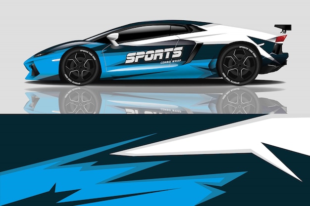 Envoltura de calcomanía de coche deportivo