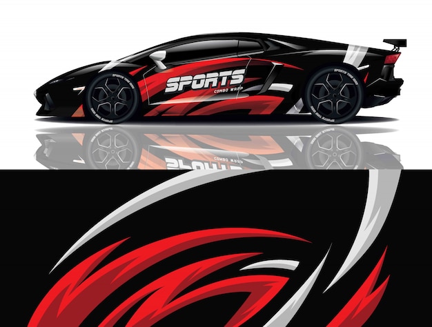 Envoltura de calcomanía de coche deportivo