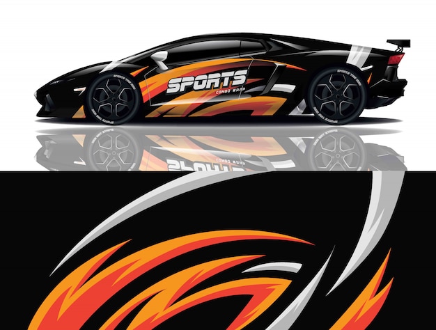Envoltura de calcomanía de coche deportivo