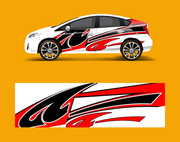 Envoltura de coche de carreras formas de tiras abstractas para el vector de diseño de plantilla de etiqueta y etiqueta de envoltura de coche de la empresa
