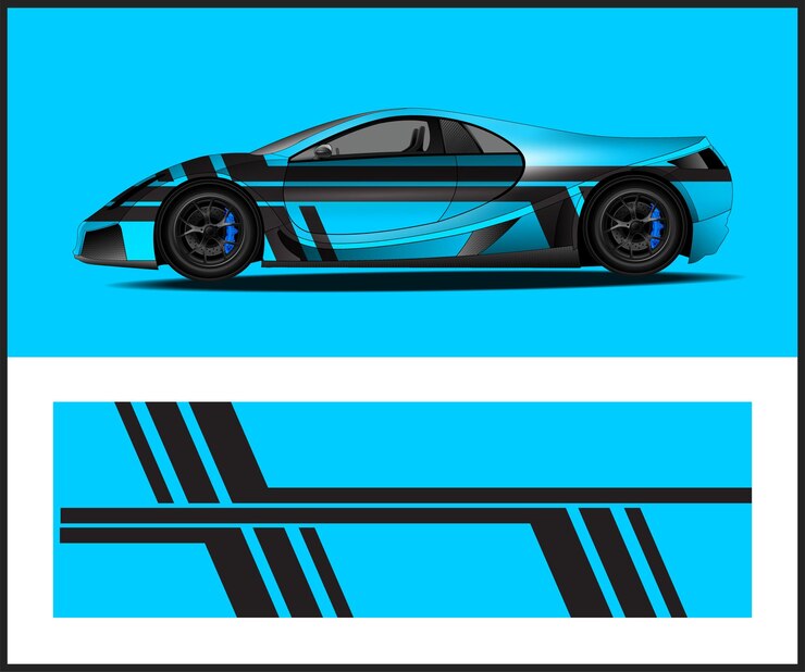 Vector envoltura de coche en línea gráficos de diseño vectorial