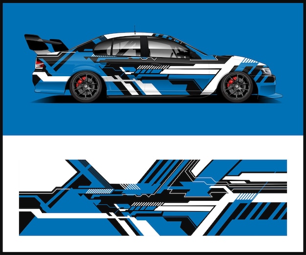 Envoltura de coche en línea Gráficos de diseño vectorial