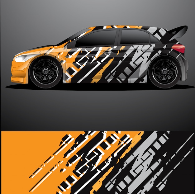 Envoltura gráfica de calcomanía de coche de rally