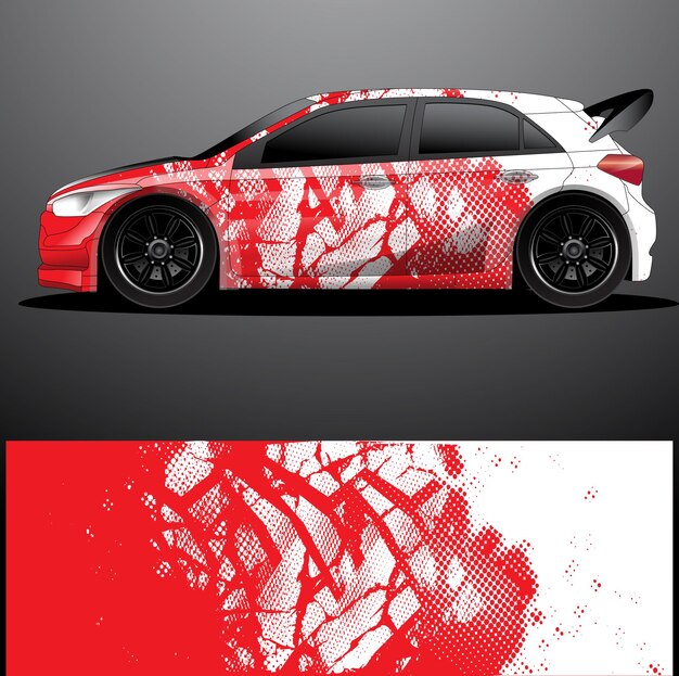 Envoltura gráfica de calcomanía de coche de rally