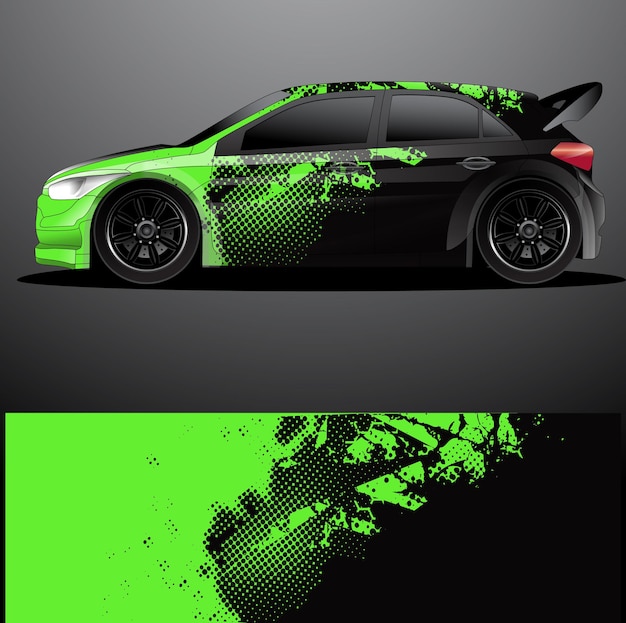 Envoltura gráfica de calcomanía de coche de rally