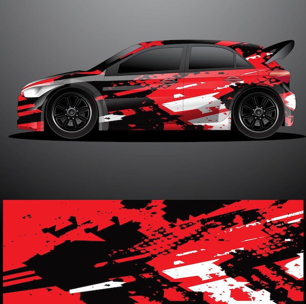 Envoltura gráfica de calcomanía de coche de rally