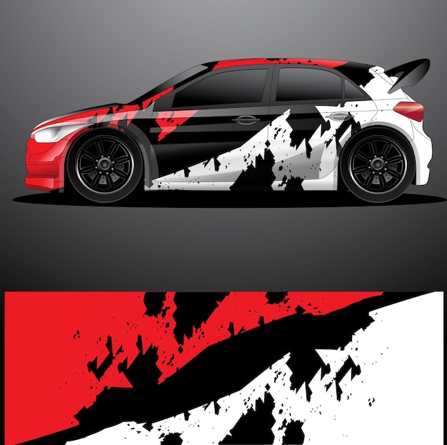 Envoltura gráfica de calcomanía de coche de rally