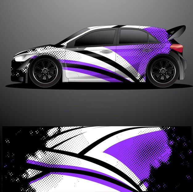 Envoltura gráfica de calcomanía de coche de rally