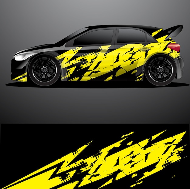 Envoltura gráfica de calcomanía de coche de rally