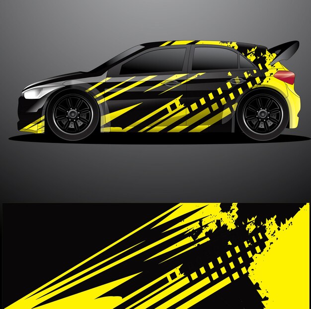 Envoltura gráfica de calcomanía de coche de rally