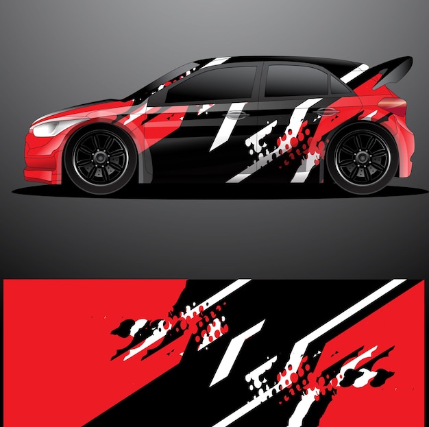 Envoltura gráfica de calcomanía de coche de rally