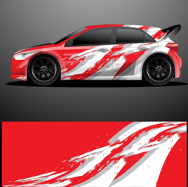 Envoltura gráfica de calcomanía de coche de rally