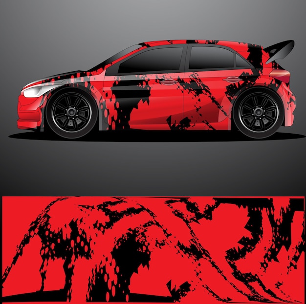 Envoltura gráfica de calcomanía de coche de rally