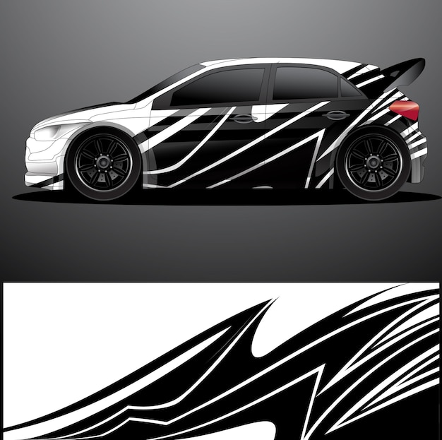 Vector envoltura gráfica de calcomanía de coche de rally