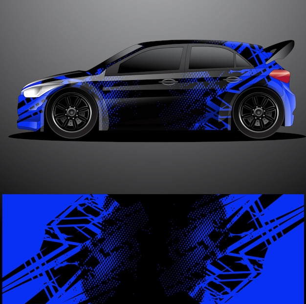 Envoltura gráfica de calcomanía de coche de rally