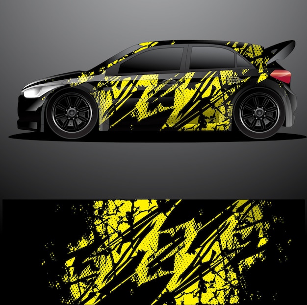 Envoltura gráfica de calcomanía de coche de rally