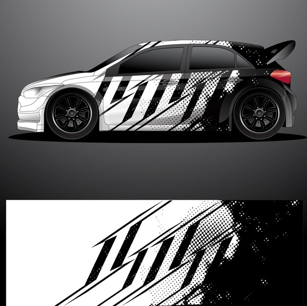 Envoltura gráfica de calcomanía de coche de rally