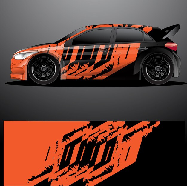 Envoltura gráfica de calcomanía de coche de rally