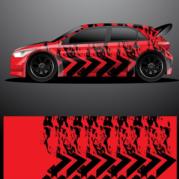 Envoltura gráfica de calcomanía de coche de rally