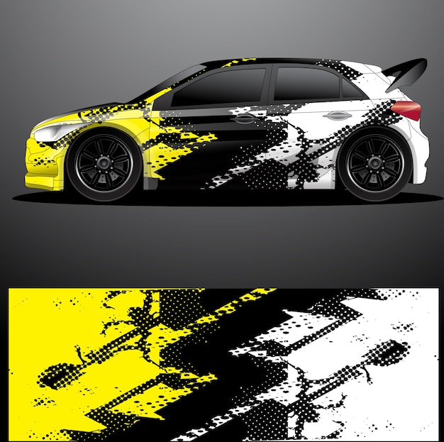 Envoltura gráfica de calcomanía de coche de rally