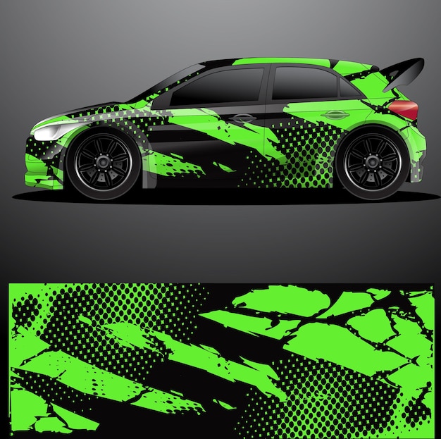 Envoltura gráfica de calcomanía de coche de rally