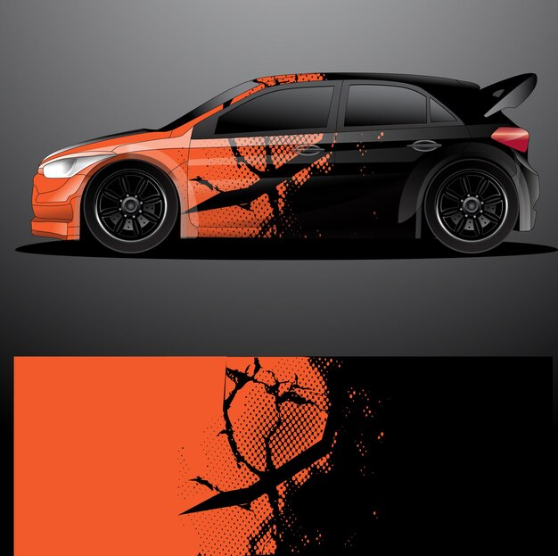 Envoltura gráfica de calcomanía de coche de rally