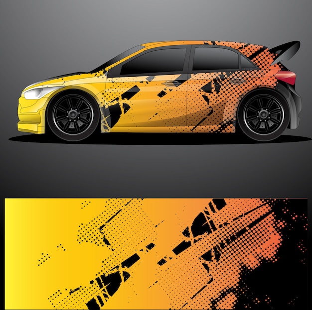 Envoltura gráfica de calcomanía de coche de rally