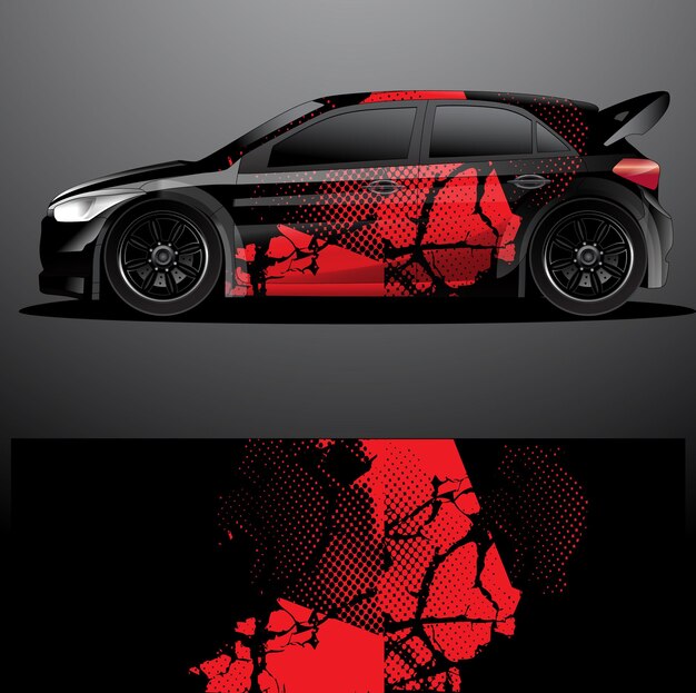 Envoltura gráfica de calcomanía de coche de rally