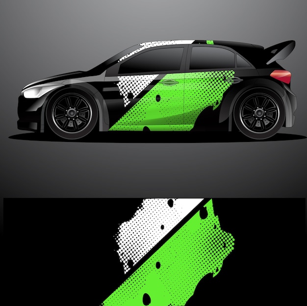 Envoltura gráfica de calcomanía de coche de rally