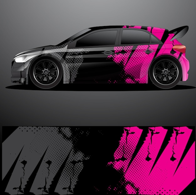 Envoltura gráfica de calcomanía de coche de rally