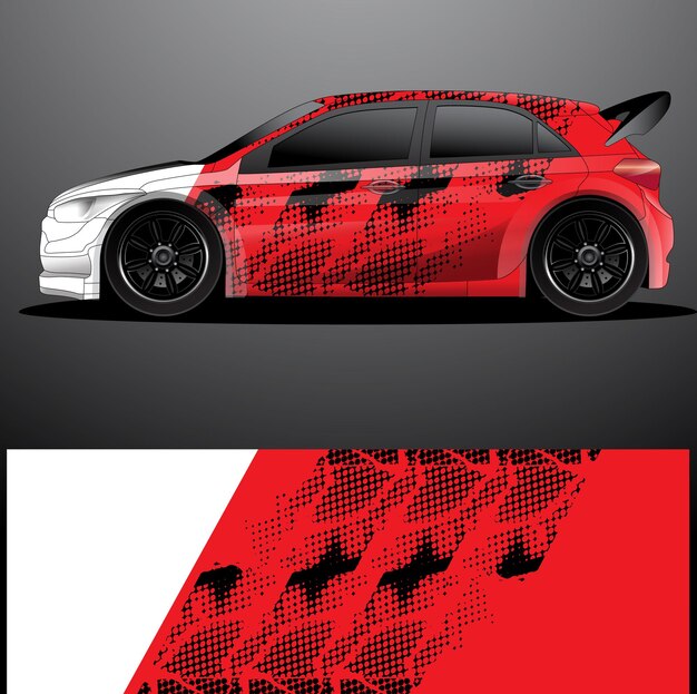 Envoltura gráfica de calcomanía de coche de rally