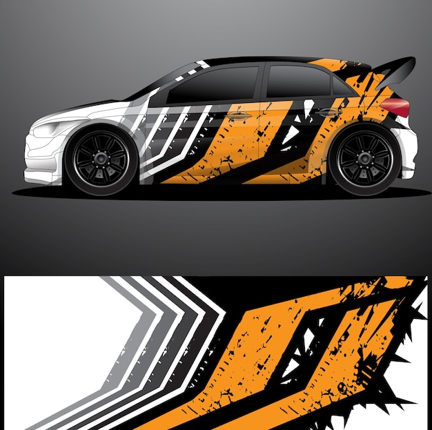 Envoltura gráfica de calcomanía de coche de rally