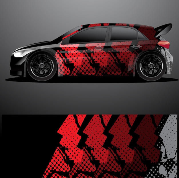 Envoltura gráfica de calcomanía de coche de rally