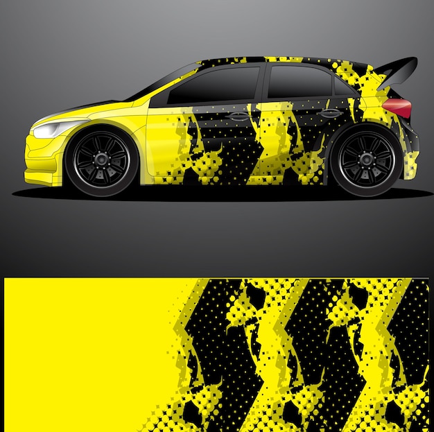 Envoltura gráfica de calcomanía de coche de rally