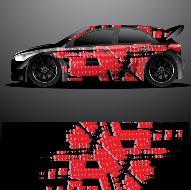 Envoltura gráfica de calcomanía de coche de rally