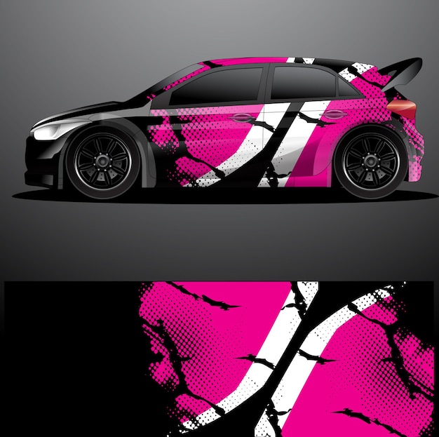 Envoltura gráfica de calcomanía de coche de rally
