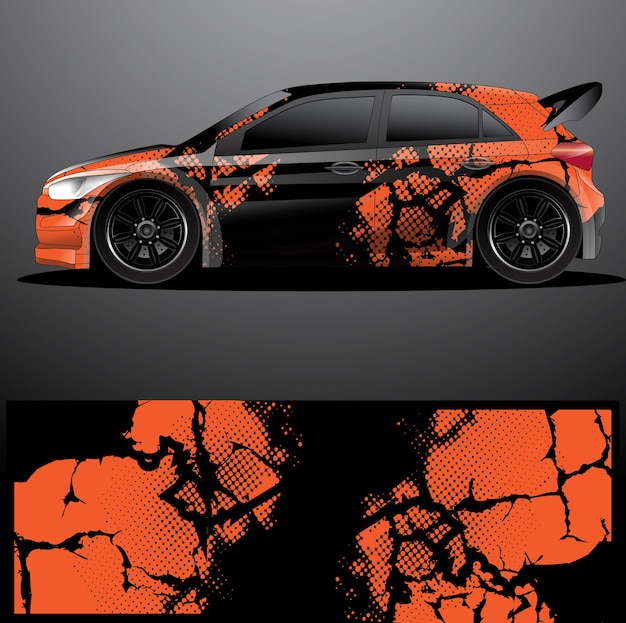Envoltura gráfica de calcomanía de coche de rally