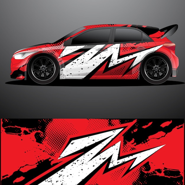 Envoltura gráfica de calcomanía de coche de rally