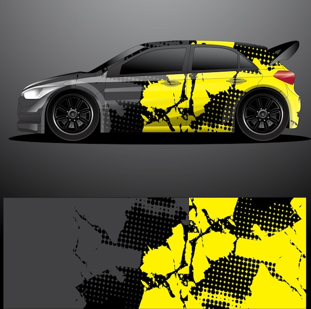 Envoltura gráfica de calcomanía de coche de rally