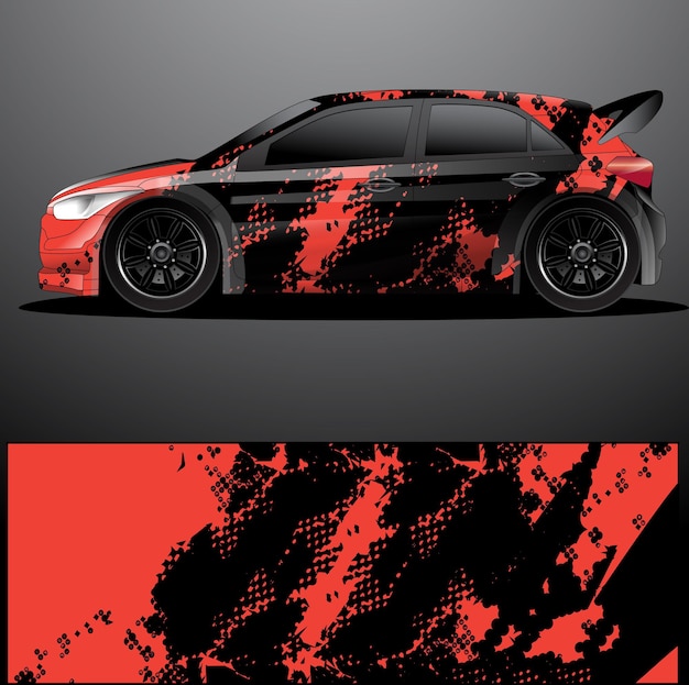 Envoltura gráfica de calcomanía de coche de rally