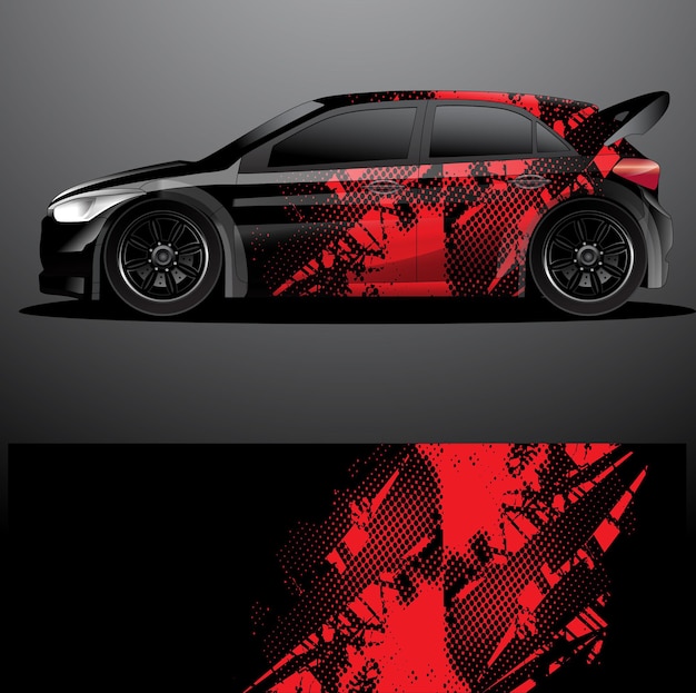 Envoltura gráfica de calcomanía de coche de rally