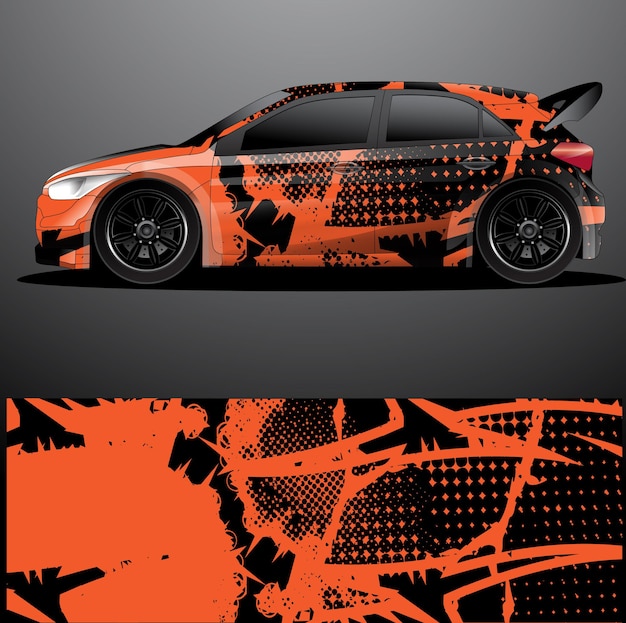 Envoltura gráfica de calcomanía de coche de rally