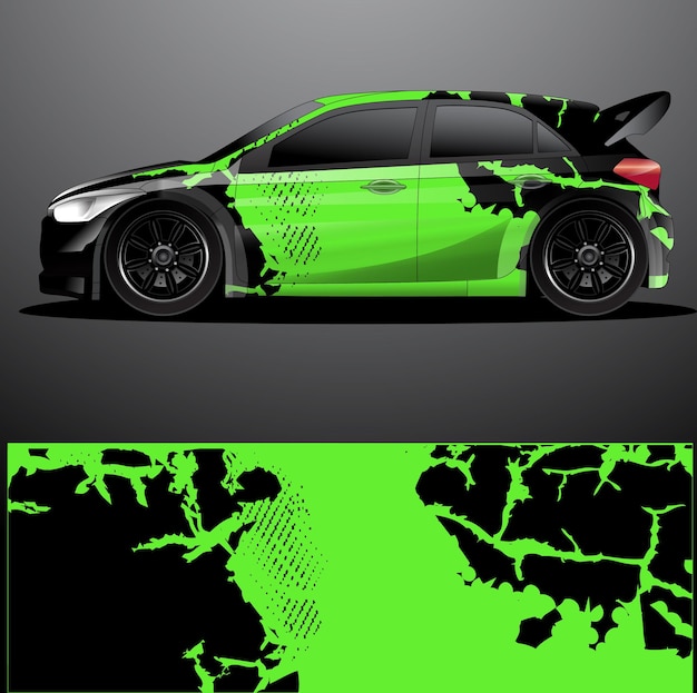 Envoltura gráfica de calcomanía de coche de rally