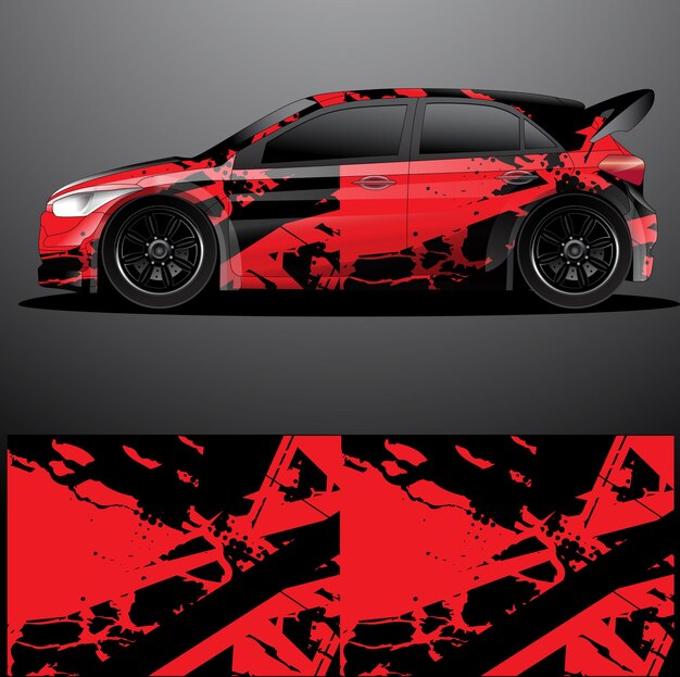 Envoltura gráfica de calcomanía de coche de rally