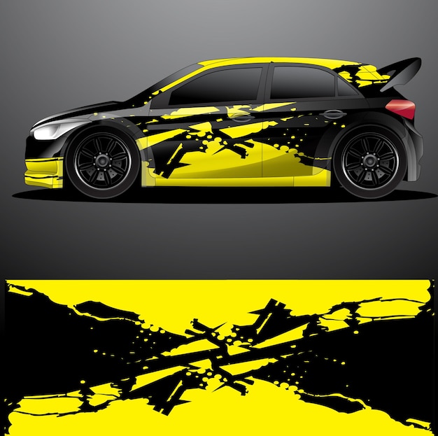 Envoltura gráfica de calcomanía de coche de rally