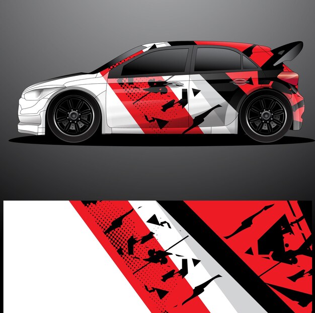 Envoltura gráfica de calcomanía de coche de rally