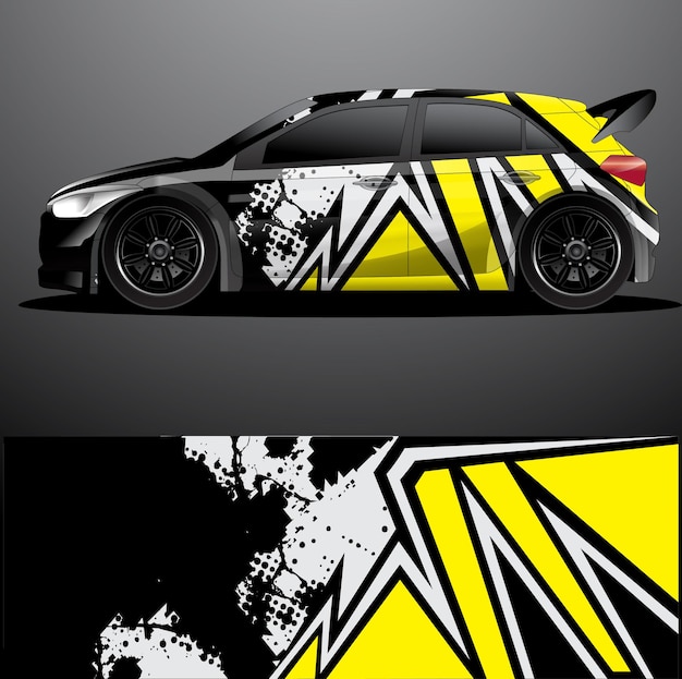 Envoltura gráfica de calcomanía de coche de rally