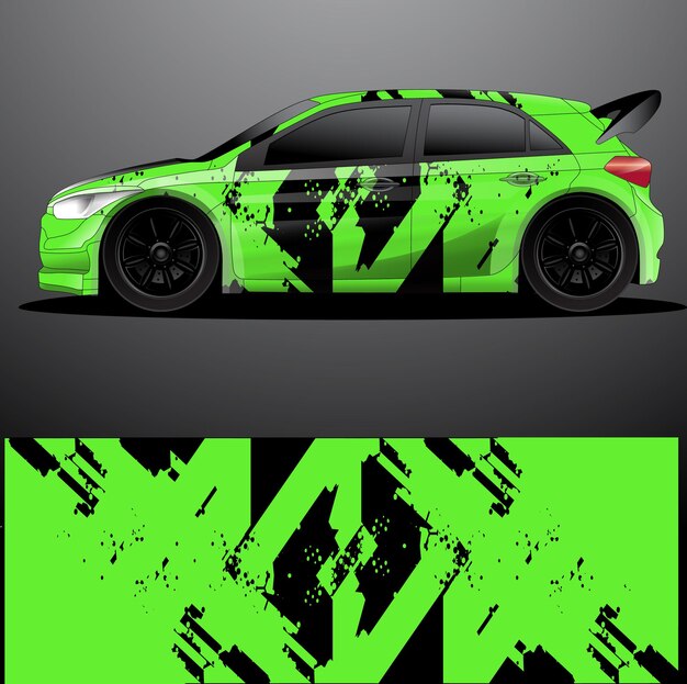 Envoltura gráfica de calcomanía de coche de rally
